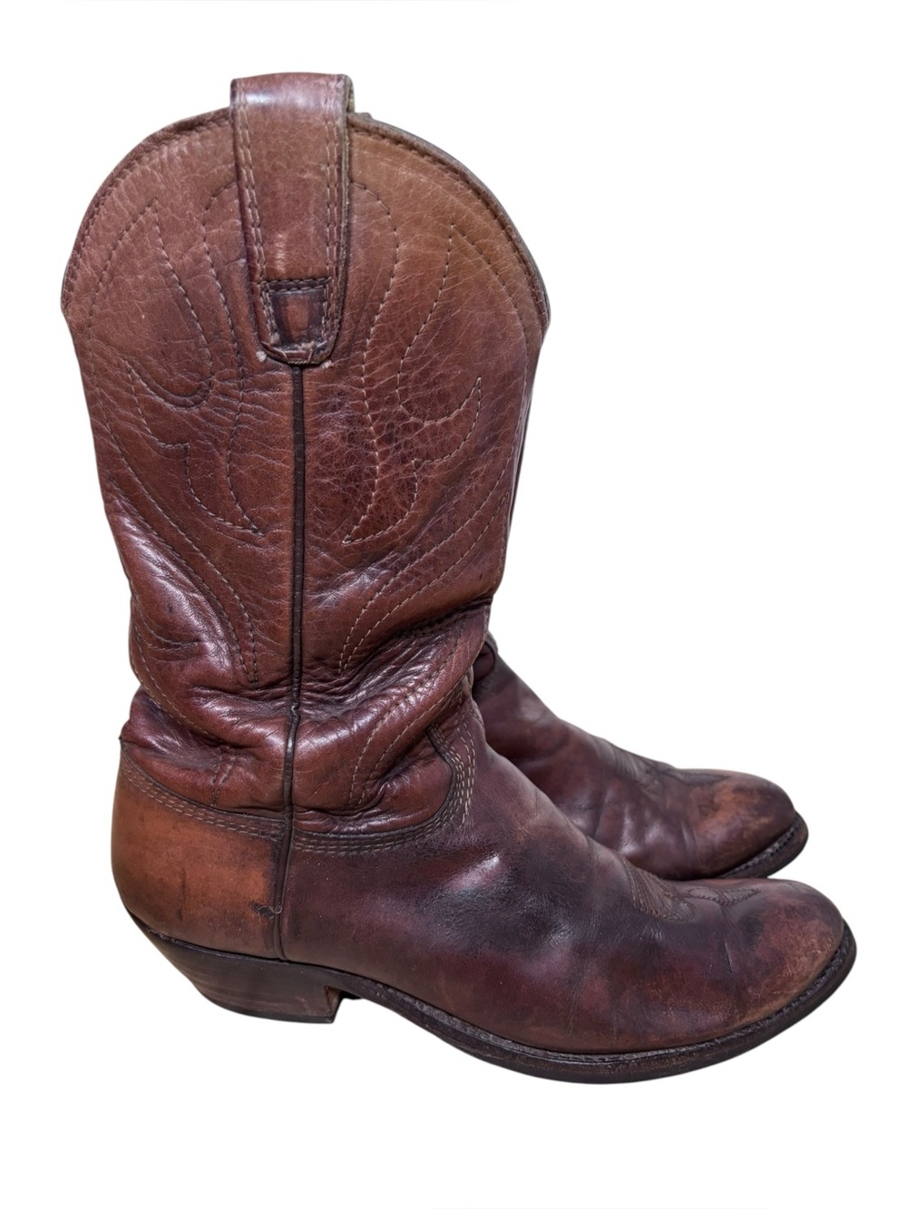 Vintage Stewart Boot Co Handmade Brown Leather Western Cowboy Boots Men’s 10.5 B